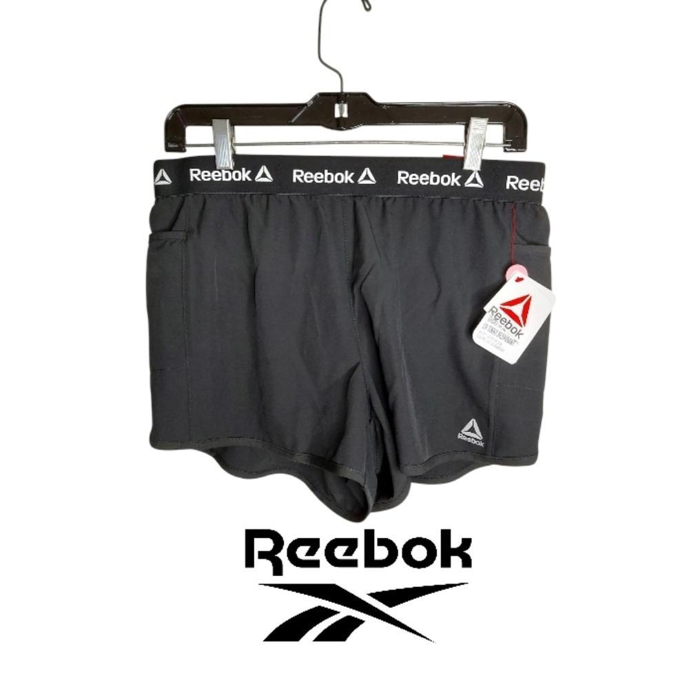 NWT Reebok Black Relaxed Short With Moisture Management Inner Short